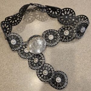 Mudd Black Belt with Silver Accents